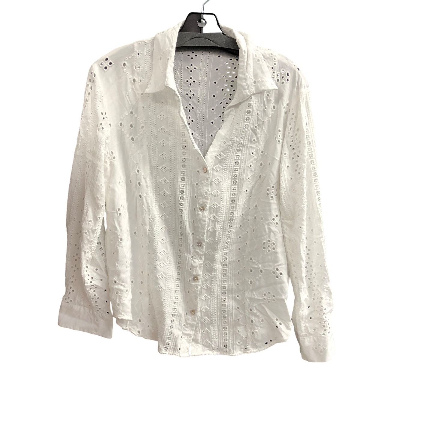 Top Long Sleeve By Zara In White, Size: M