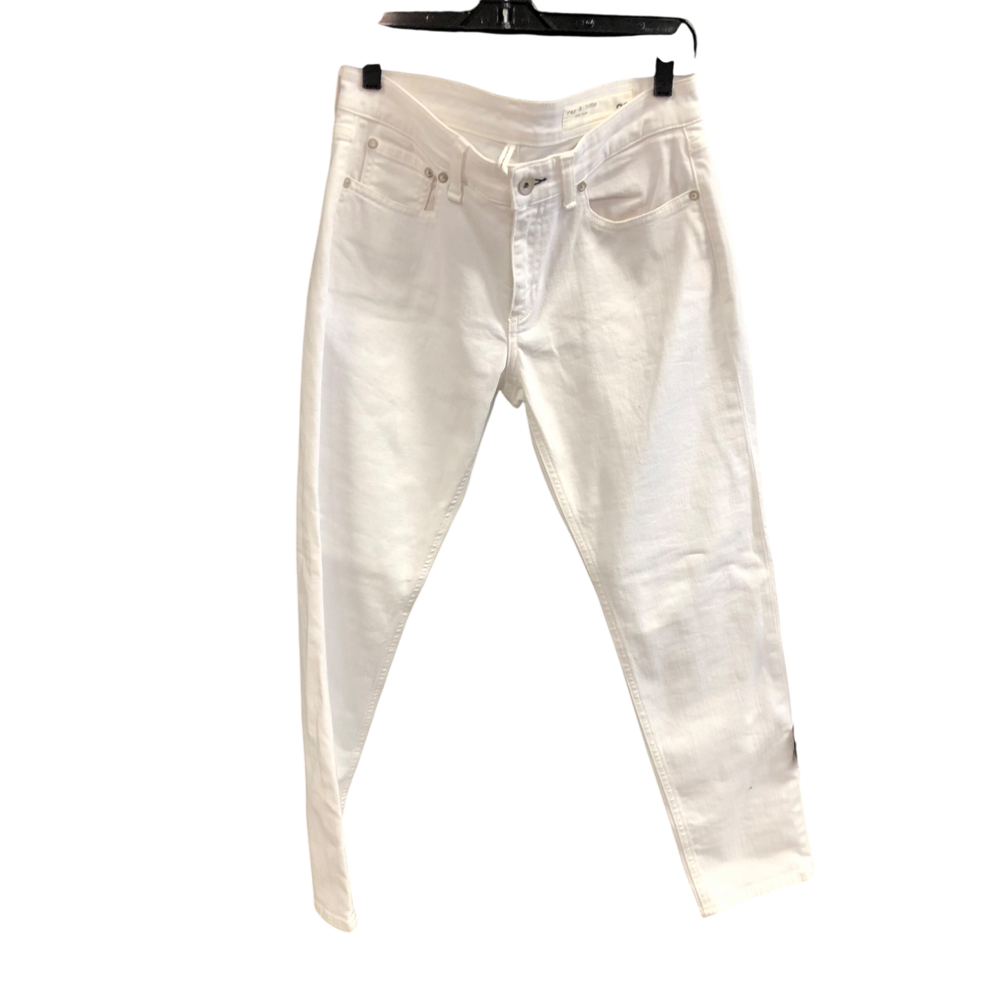 JEANS DESIGNER WHITE SLIM BOYFRIEND RAG AND BONE SIZE: 2