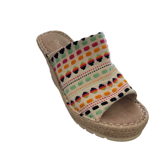 Shoes Heels Wedge By Toms In Multi-colored, Size: 6.5