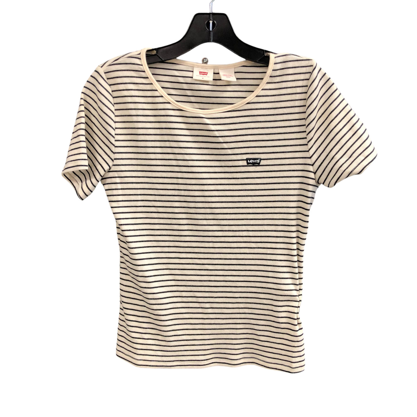 Top Short Sleeve By Levis In Striped Pattern, Size: M