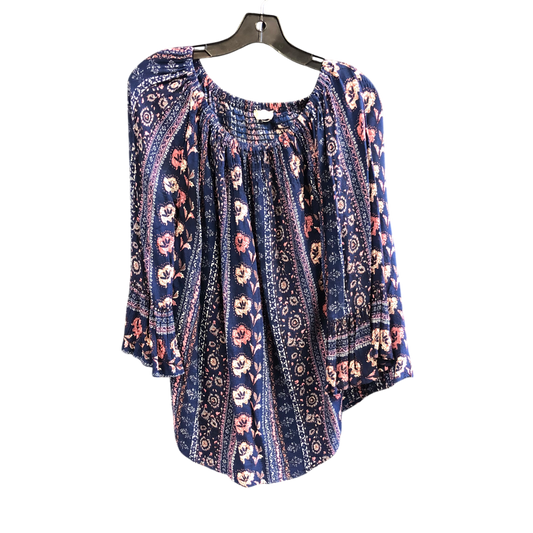 Top 3/4 Sleeve By Altard State In Blue & Pink, Size: S