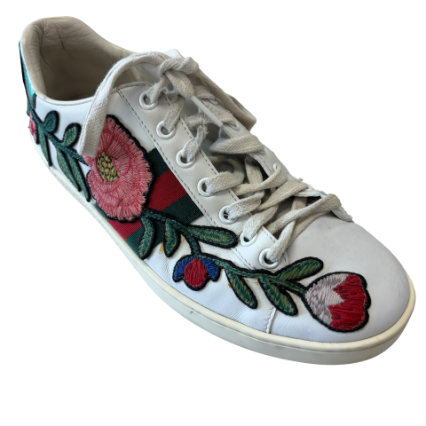 Floral Print Shoes Designer Gucci, Size 6.5