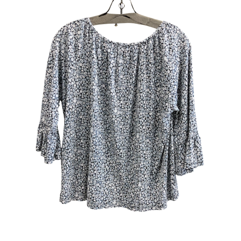 Top 3/4 Sleeve By Michael By Michael Kors In Blue, Size: L