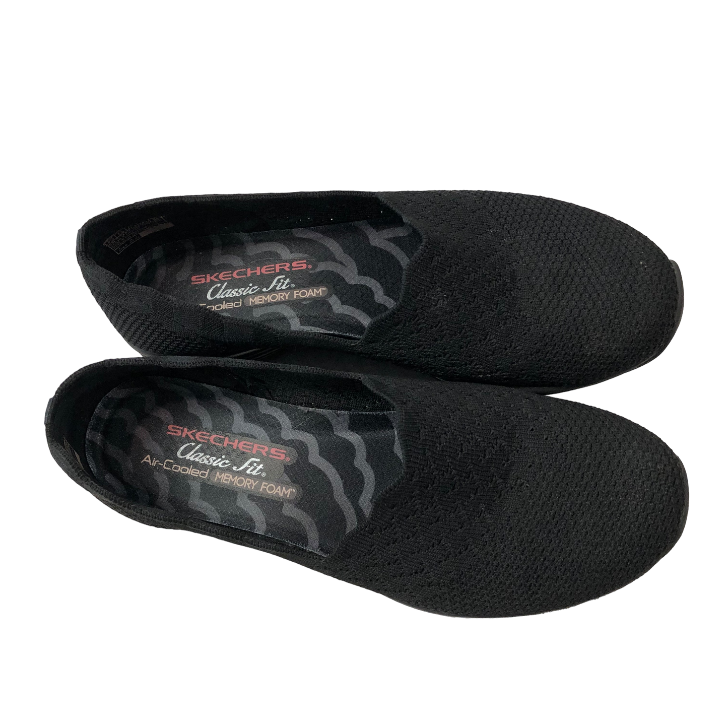 Black Shoes Flats Skechers, Size 7.5