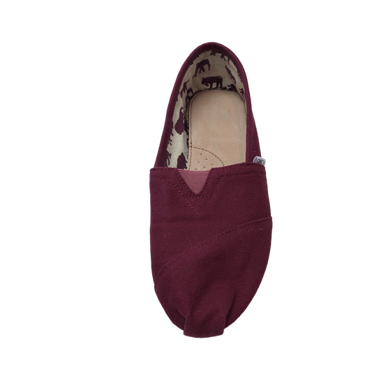 Red Shoes Flats Toms, Size 8