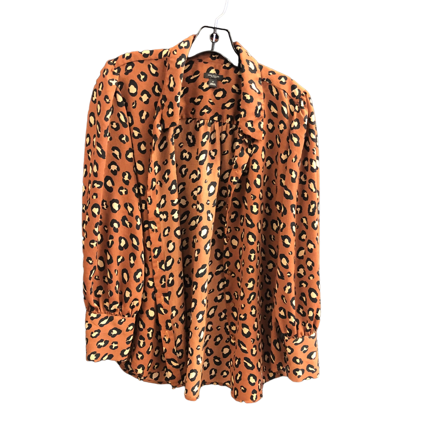 Animal Print Top Long Sleeve Ann Taylor, Size M