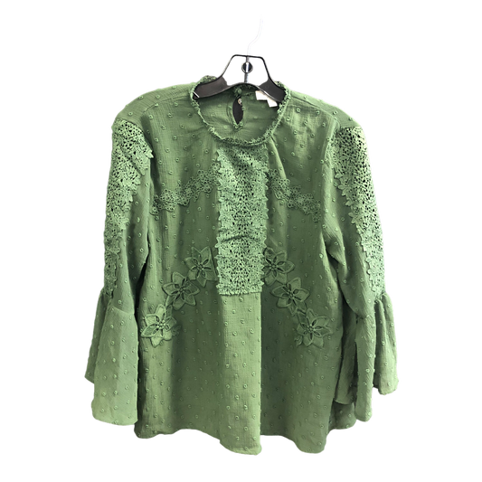Green Top Long Sleeve Umgee, Size S