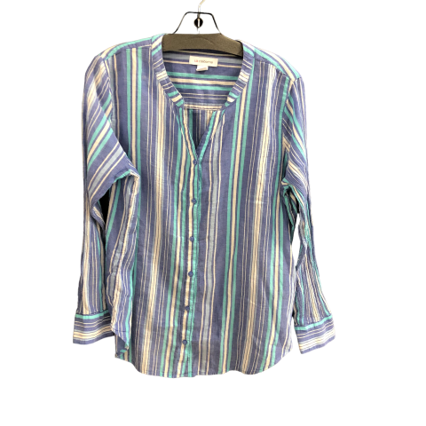 Top Long Sleeve By Liz Claiborne In Blue, Size: L