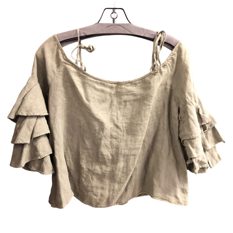 Top Short Sleeve By Zara Basic In Green, Size: M