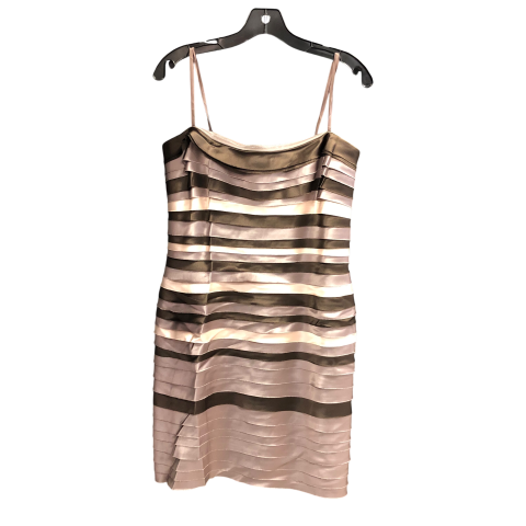 Dress Designer By Bcbgmaxazria In Brown & Cream, Size: 12