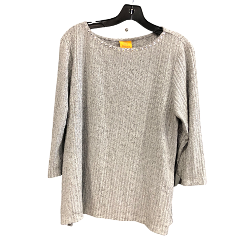 Top 3/4 Sleeve By Ruby Rd In Grey, Size: L