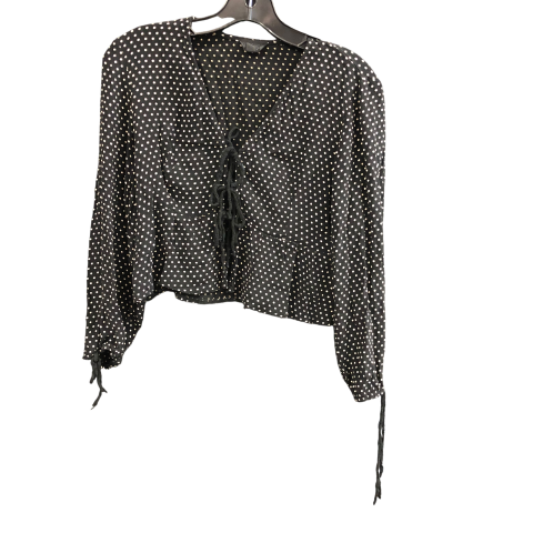 Top Long Sleeve By Topshop In Polkadot Pattern, Size: M