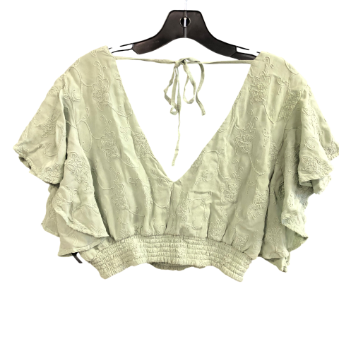 Top Short Sleeve By Guess In Green, Size: M