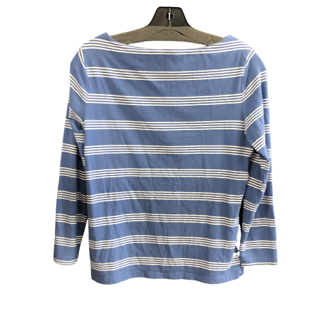 Top Long Sleeve By Anne Klein In Blue & White, Size: S