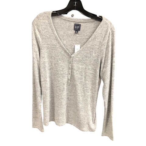 Top Long Sleeve Basic By Gap In Grey, Size: S