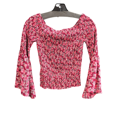 Top Long Sleeve By Express In Pink & Red, Size: S