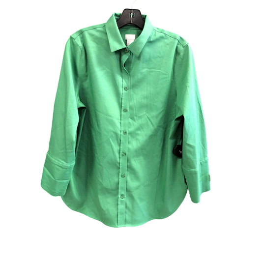 Top 3/4 Sleeve By Chicos In Green, Size: M