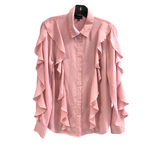 Top Long Sleeve By Who What Wear In Pink, Size: M