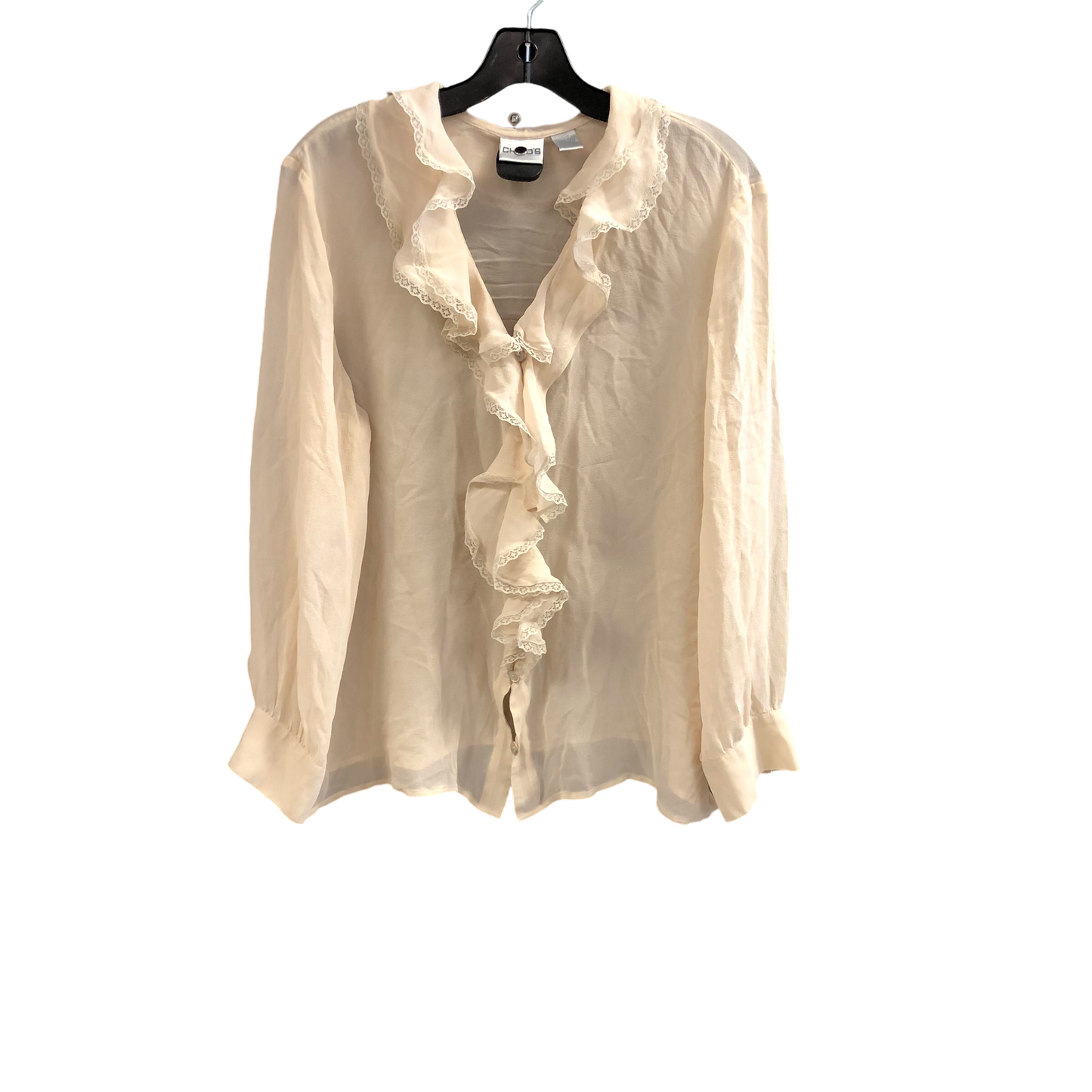 Top Long Sleeve By Chicos In Cream, Size: 3x