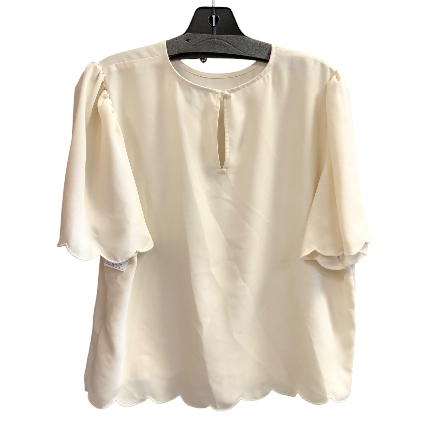 Top Short Sleeve By Express In Cream, Size: L