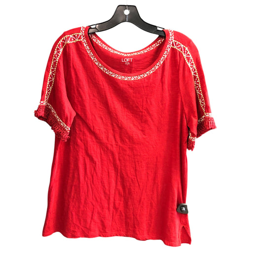 Top Short Sleeve By Loft In Red, Size: M