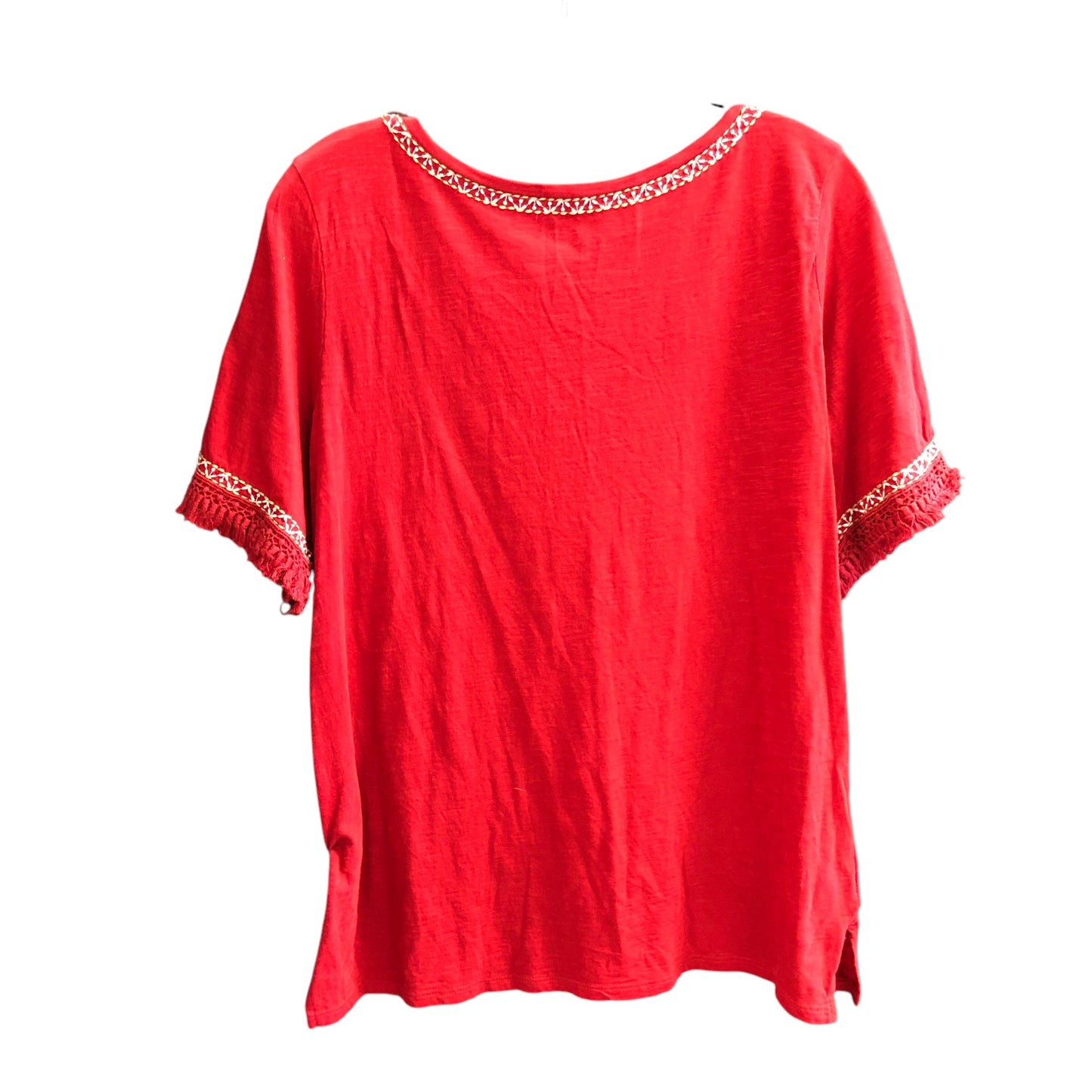 Top Short Sleeve By Loft In Red, Size: M