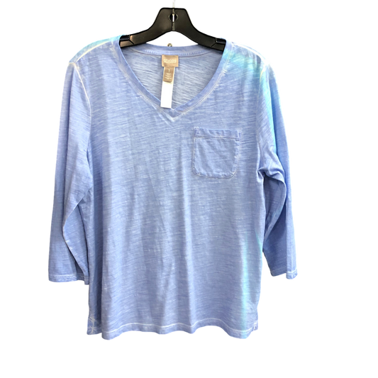 Top 3/4 Sleeve By Chicos In Blue, Size: M