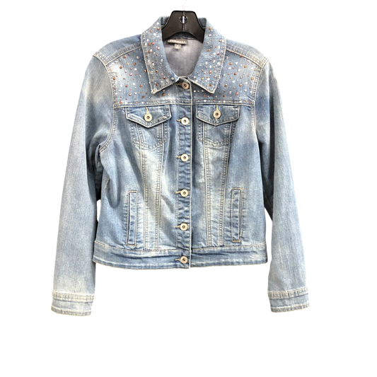 Jacket Denim By Roz And Ali In Blue Denim, Size: M