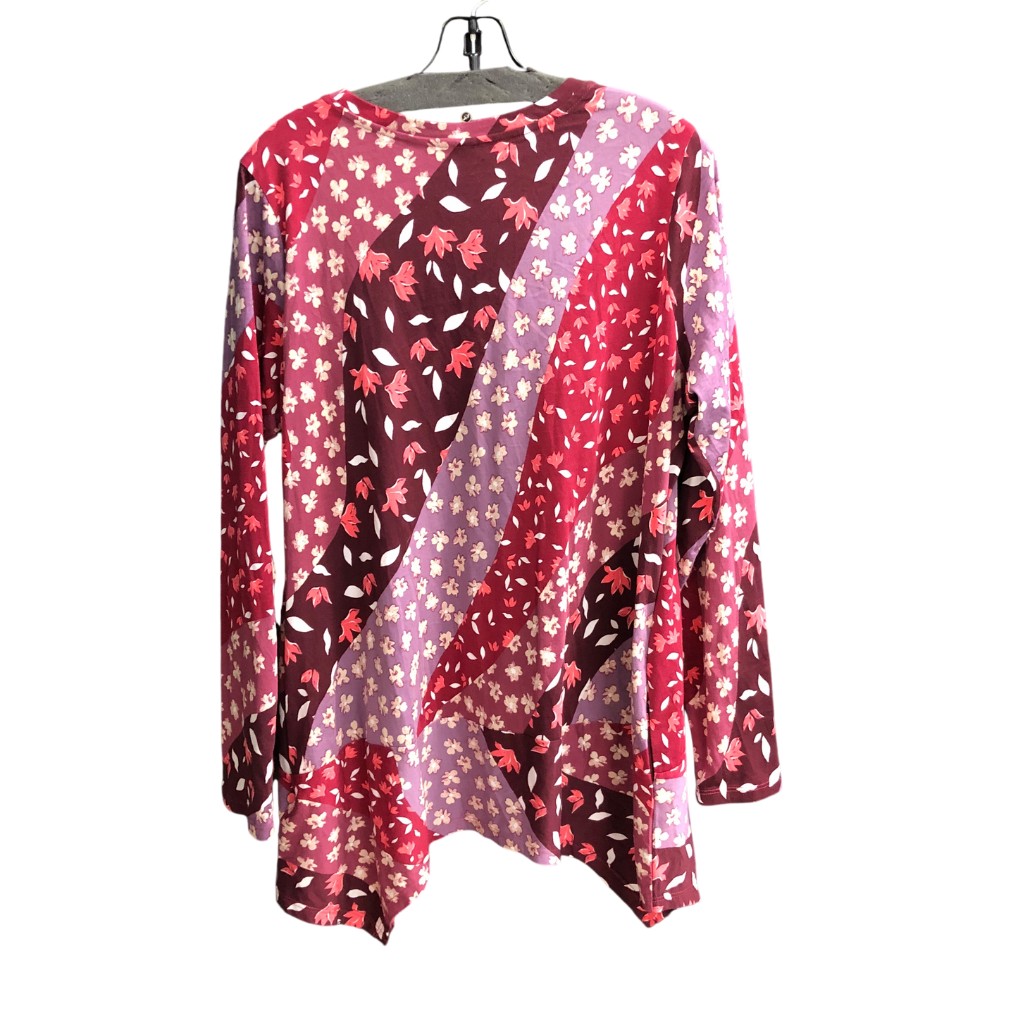 Top Long Sleeve By Logo In Red, Size: 1x