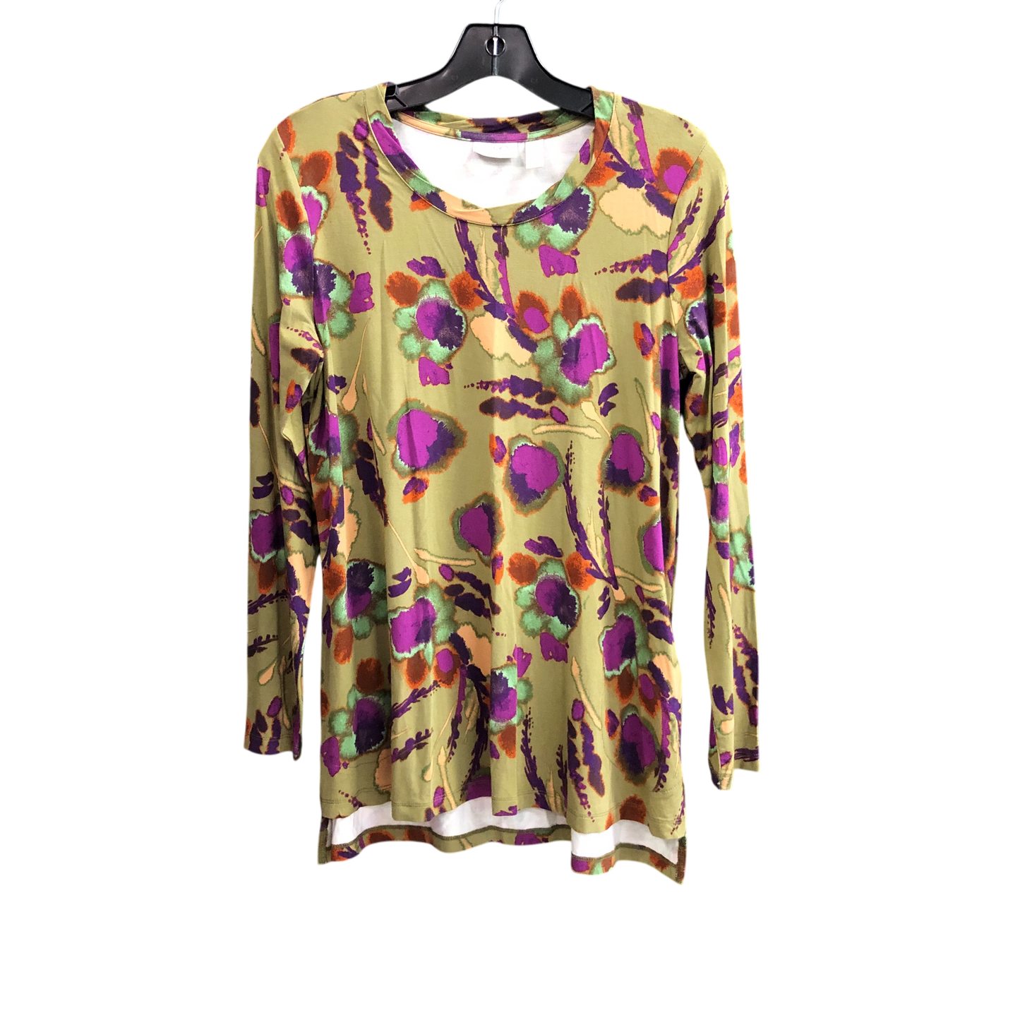 Top Long Sleeve By Logo In Green & Purple, Size: S