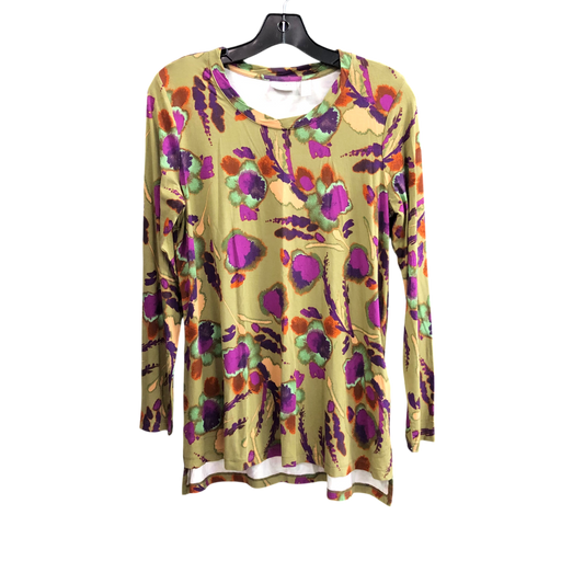 Top Long Sleeve By Logo In Green & Purple, Size: S