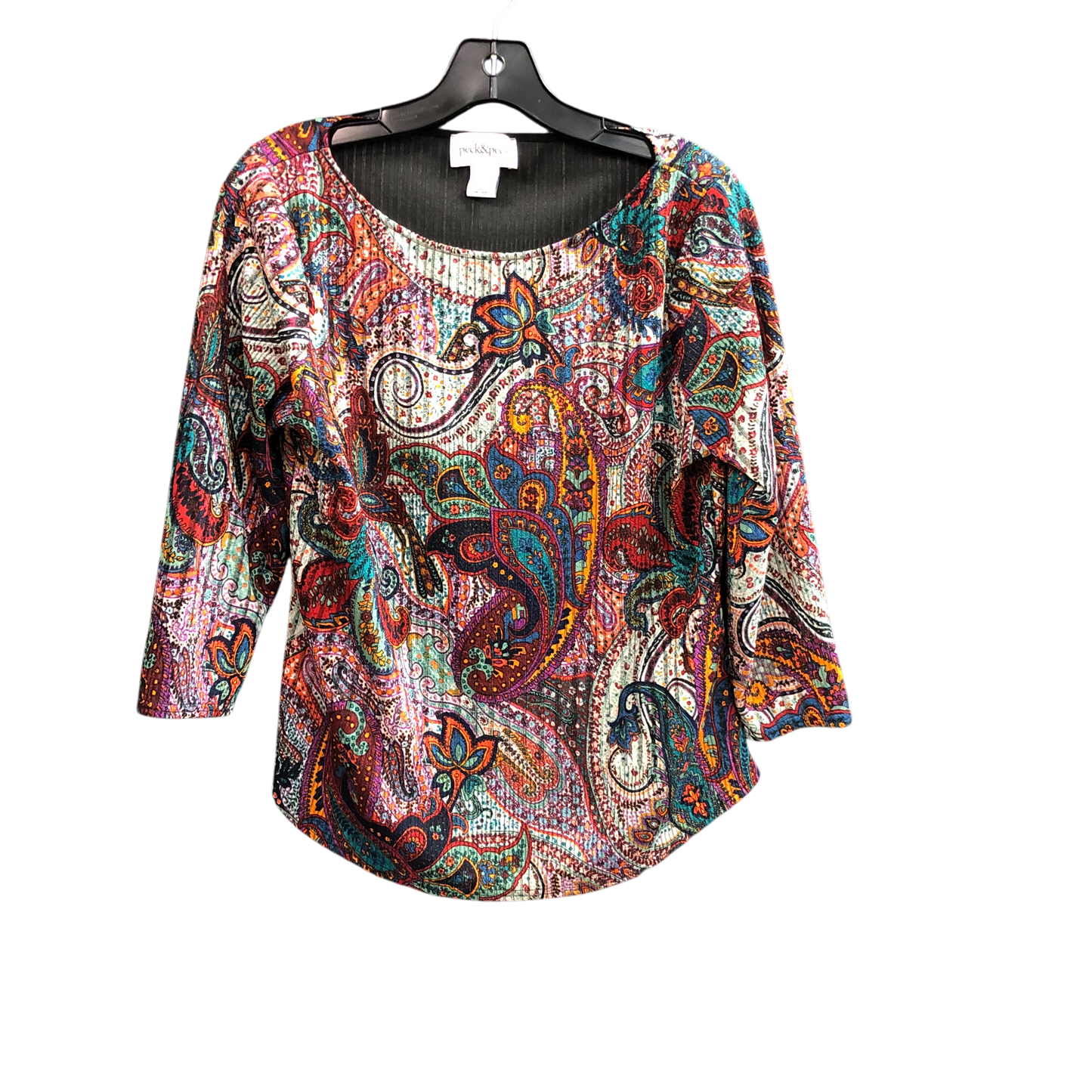 Top 3/4 Sleeve By Peck And Peck In Multi-colored, Size: L