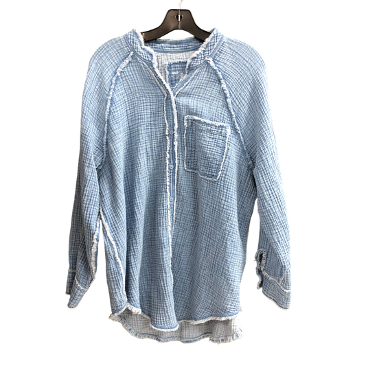 Top Long Sleeve By Aerie In Blue, Size: S