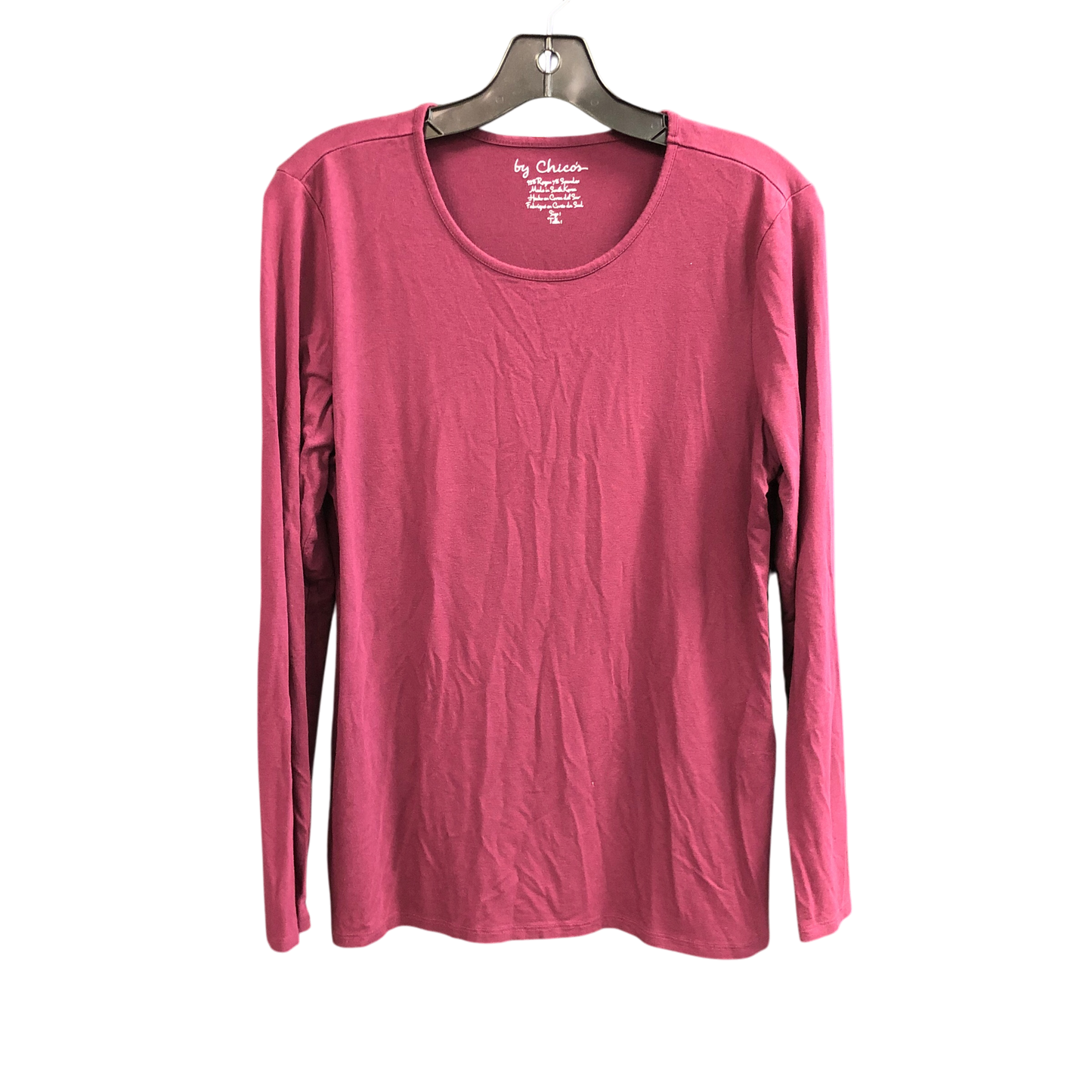 Top Long Sleeve Basic By Chicos In Red, Size: M