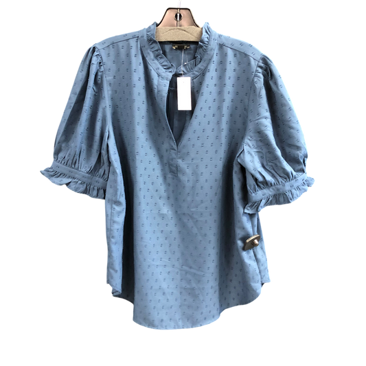 Top Short Sleeve By Ann Taylor In Blue, Size: L