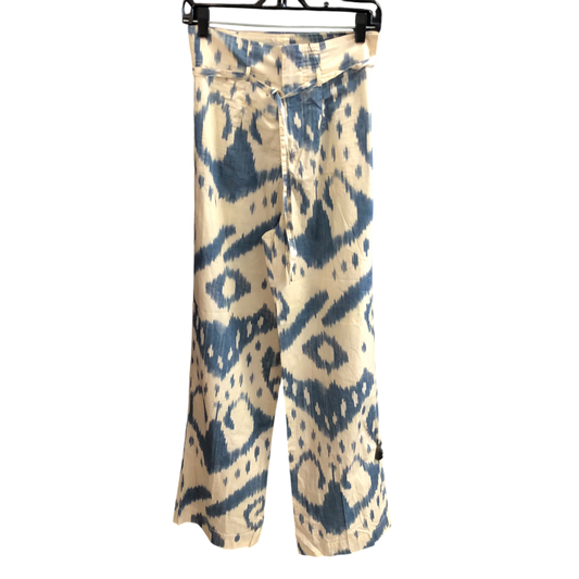 Pants Wide Leg By Zara In Blue & Cream, Size: Xs