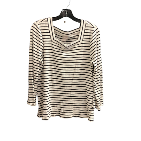 Top Long Sleeve By Chicos In Striped Pattern, Size: L