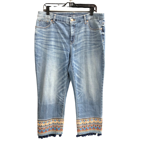 Jeans Straight By Chicos In Blue Denim, Size: L