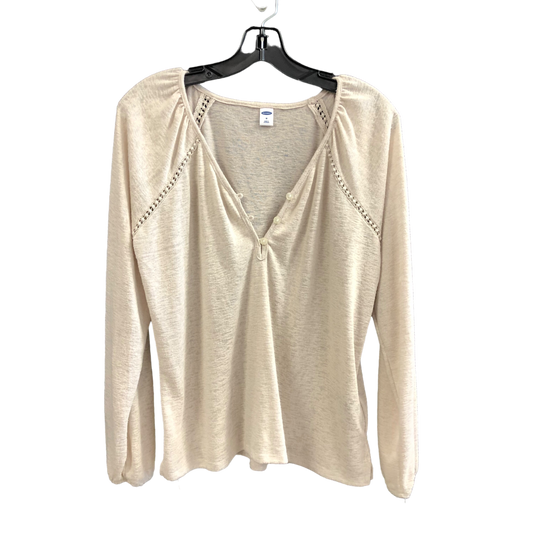 Top Long Sleeve By Old Navy In Cream, Size: M