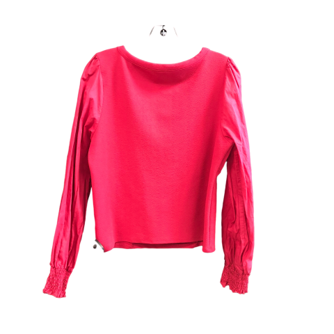 Top Long Sleeve Designer By Anthropologie In Pink, Size: L