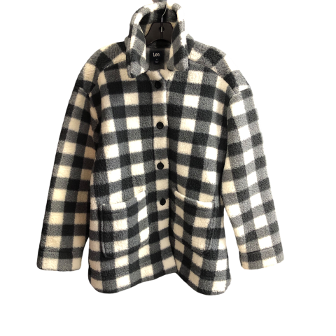 Coat Faux Fur & Sherpa By Lee In Plaid Pattern, Size: M