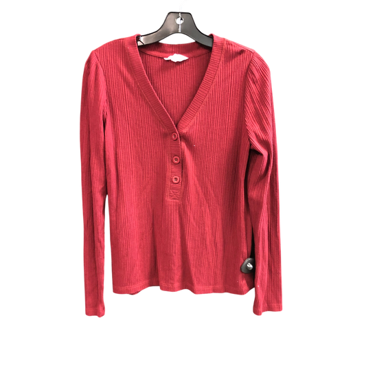 Top Long Sleeve By Nicole Miller In Red, Size: L