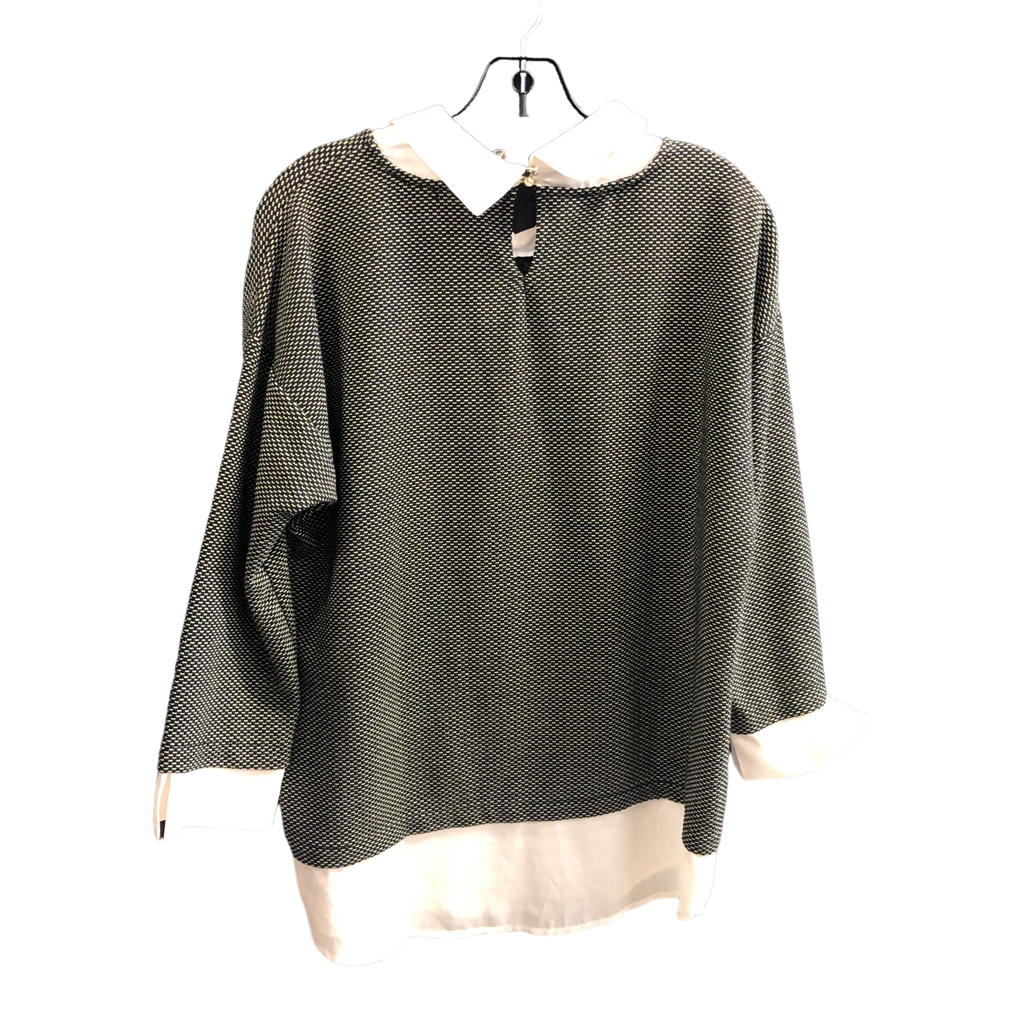 Black & White Top Long Sleeve Ann Taylor, Size L