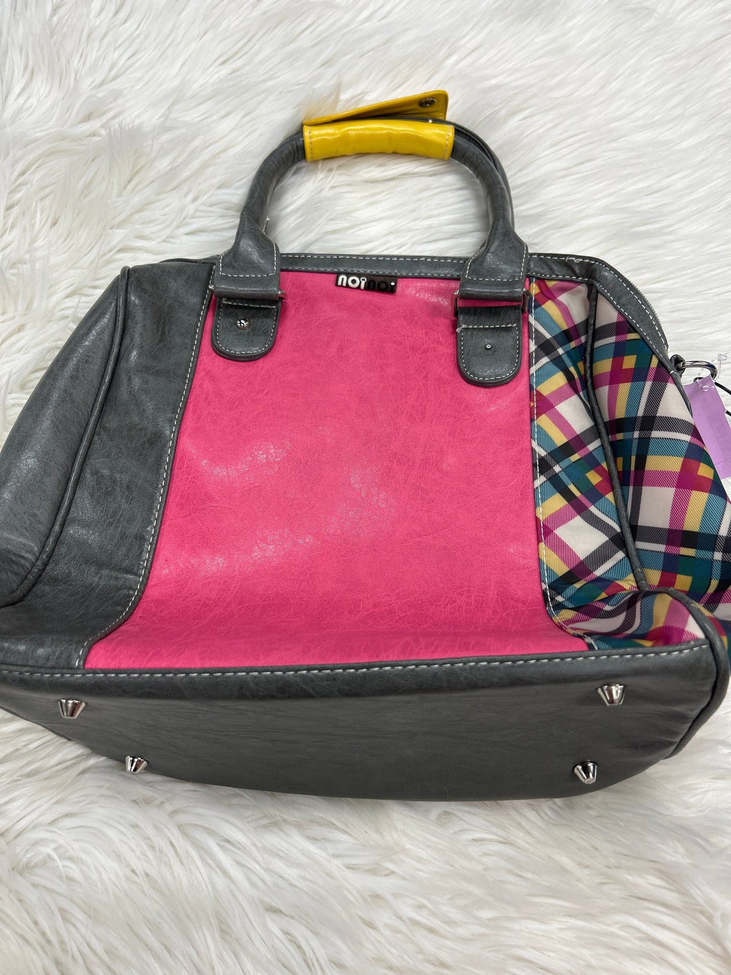 Handbag By Cmc In Grey & Pink, Size:Large
