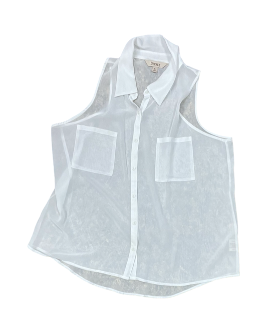 Top Sleeveless By Clothes Mentor In White, Size:Xl