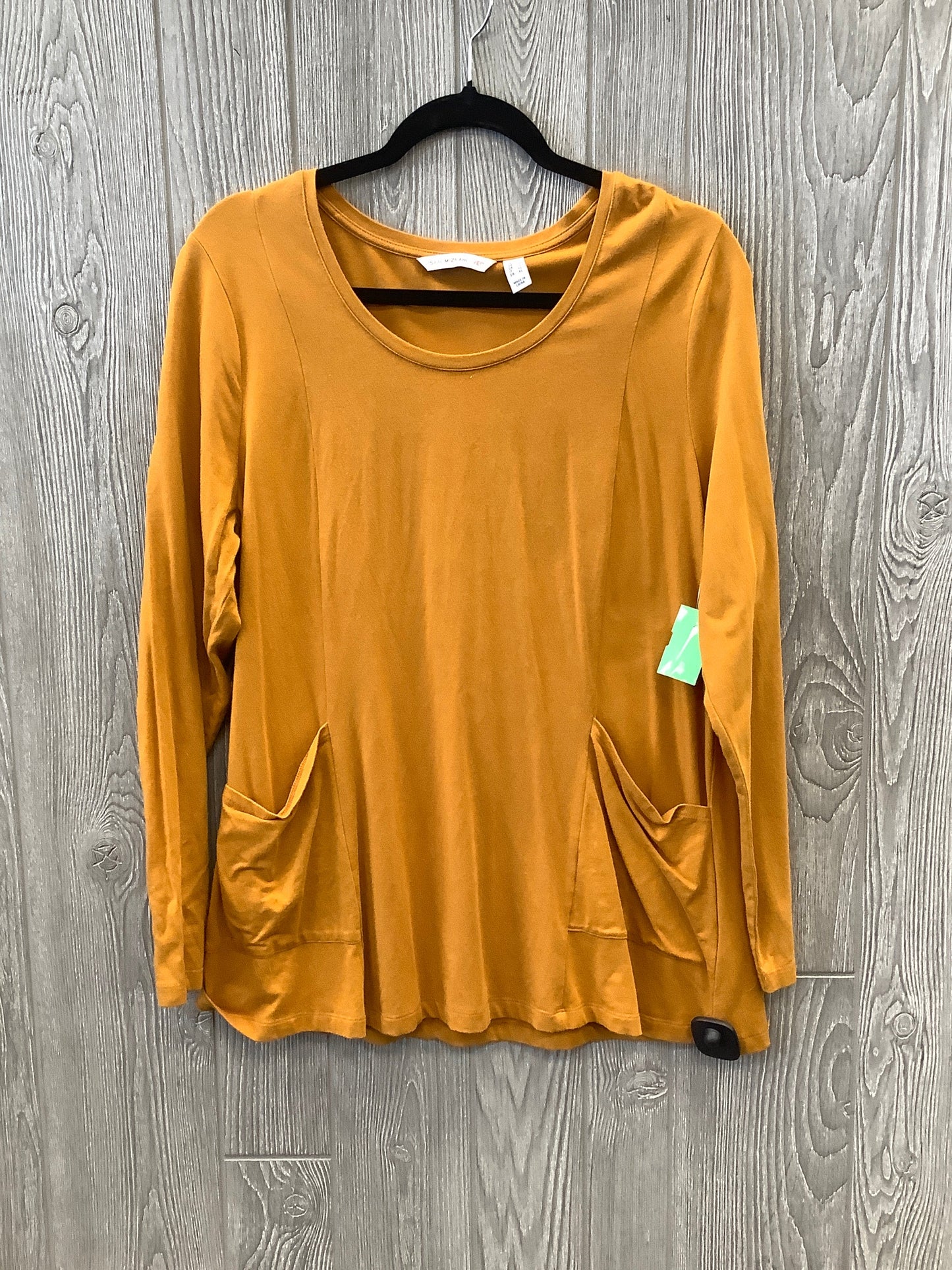 Top Long Sleeve By Isaac Mizrahi Live Qvc In Yellow, Size: L