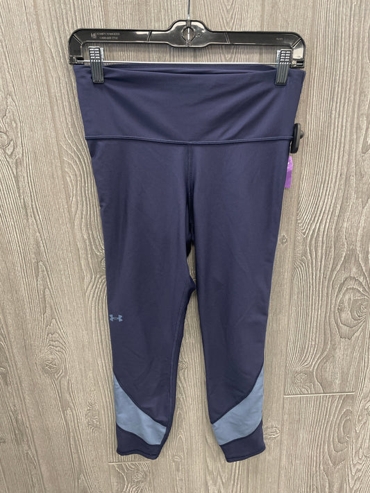 Athletic Leggings Capris By Under Armour In Navy, Size: M