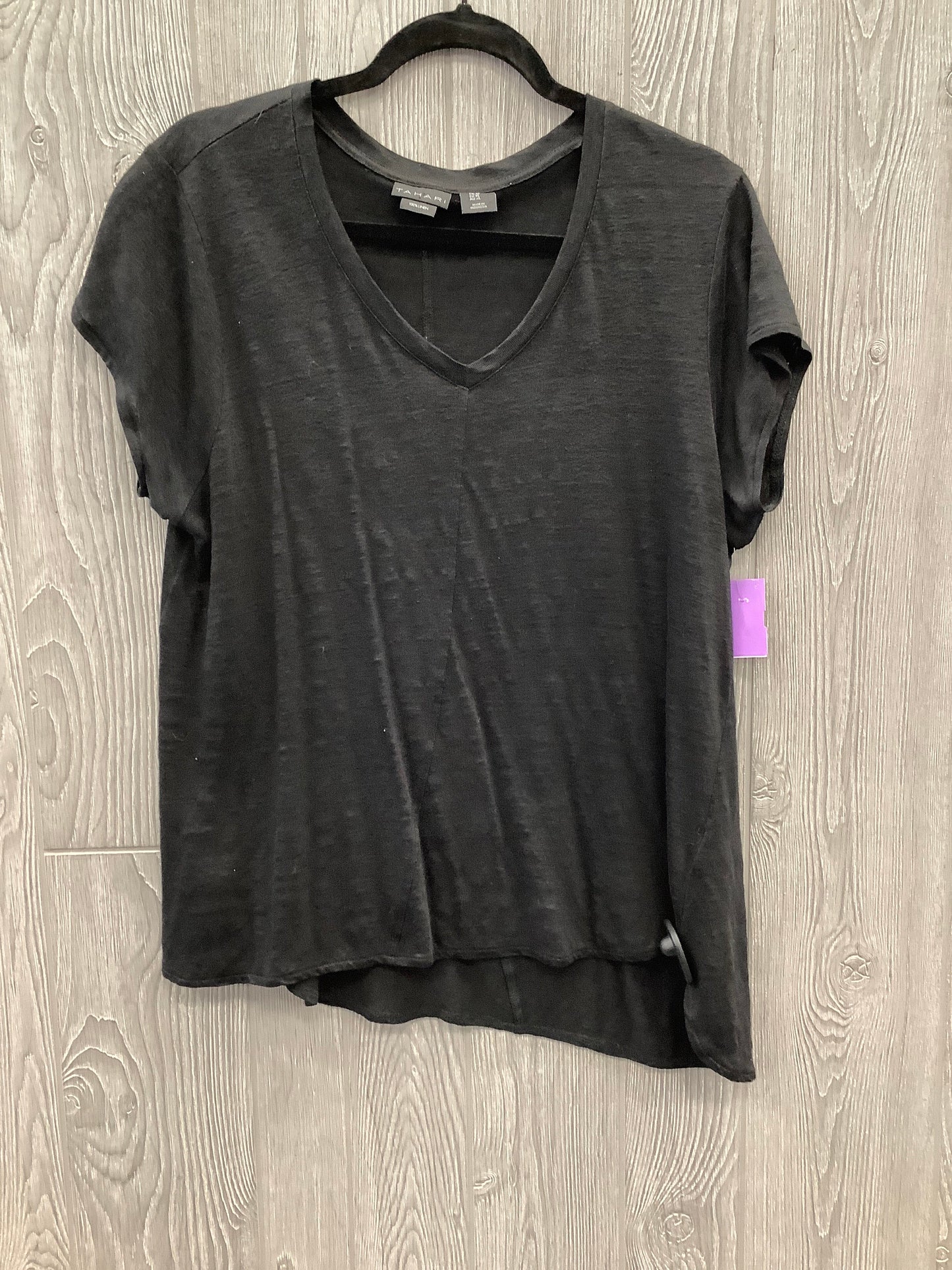 Top Short Sleeve By Tahari By Arthur Levine In Black, Size: Xl