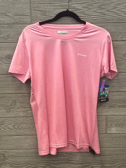 Pink Athletic Top Short Sleeve Columbia, Size L