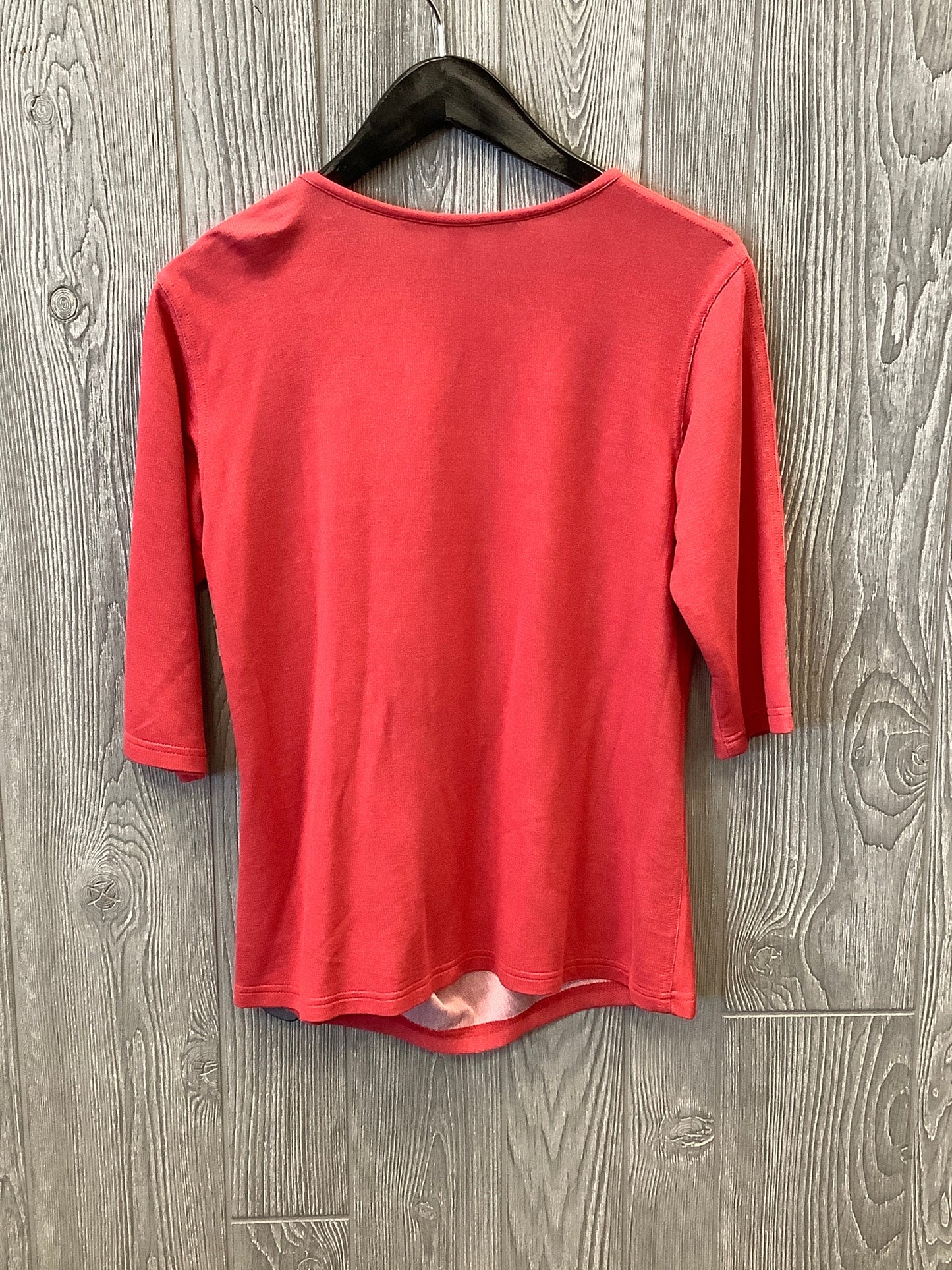 Top 3/4 Sleeve By Lee In Red, Size: M